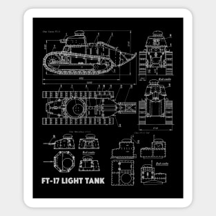 FT-17 Light Tank - WW1 Blueprint Sticker